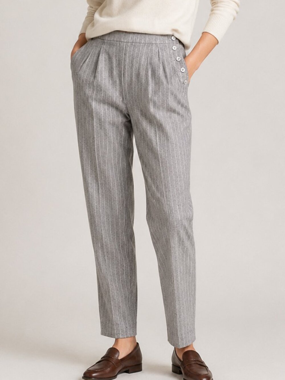 Vintage Liz Claiborne Wool Pinstriped Trousers